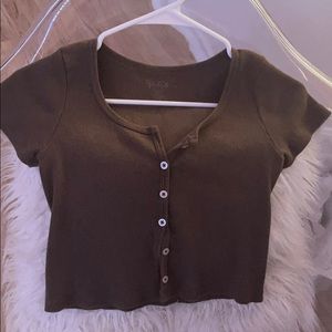 pacsun button crop top